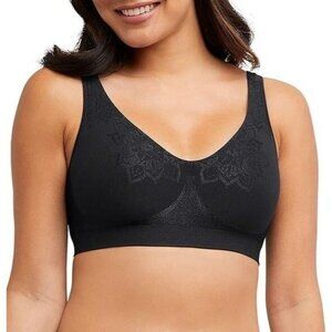 Bali Women's Comfort Revolution ComfortFlex Wirefree Bra Black Aztec Medium